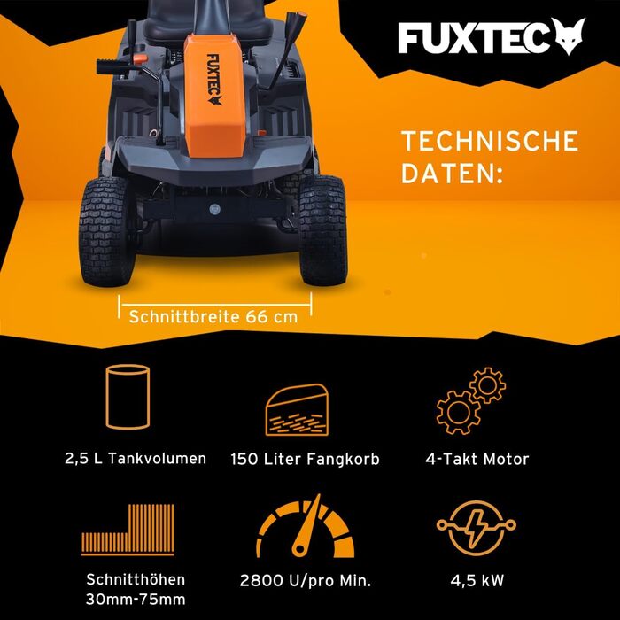 FUXTEC FX-RMR66 Aufsitzrasenmäher
