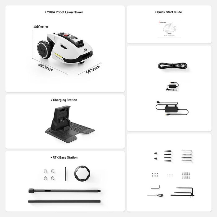 MAMMOTION YUKA 2000 Mähroboter mit Kehrmaschinen-Kit