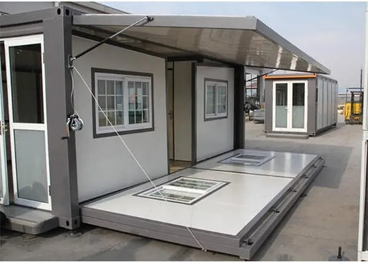 Casa prefabricada moderna y ampliable de 5,5 x 6 m con armario empotrado, de diseño exquisito y moderno, para vivir y trabajar.