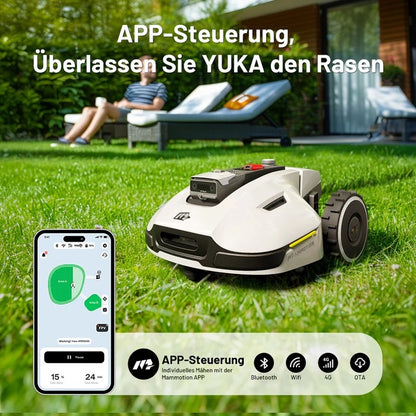 MAMMOTION YUKA 1500 Mähroboter mit Kehrmaschinen-Kit