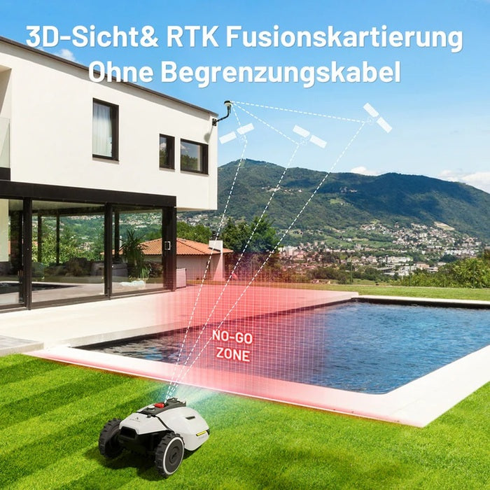 MAMMOTION YUKA 2000 Mähroboter mit Kehrmaschinen-Kit