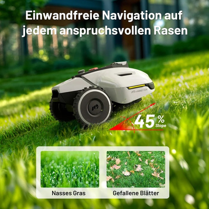 MAMMOTION YUKA 2000 Mähroboter mit Kehrmaschinen-Kit